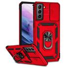 For Samsung Galaxy S21+ 5G Sliding Camshield Holder Phone Case(Red) - 1