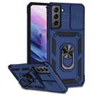 For Samsung Galaxy S21+ 5G Sliding Camshield Holder Phone Case(Blue) - 1