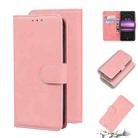 For Sony Xperia 1 Skin Feel Pure Color Flip Leather Phone Case(Pink) - 1