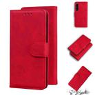 For Sony Xperia 1 III Skin Feel Pure Color Flip Leather Phone Case(Red) - 1