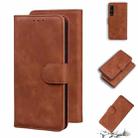 For Sony Xperia 1 III Skin Feel Pure Color Flip Leather Phone Case(Brown) - 1