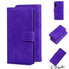 For Sony Xperia 5 III Skin Feel Pure Color Flip Leather Phone Case(Purple) - 1