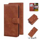 For Sony Xperia 10 Skin Feel Pure Color Flip Leather Phone Case(Brown) - 1