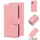 For Sony Xperia 10 III Skin Feel Pure Color Flip Leather Phone Case(Pink) - 1