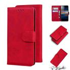 For Sony Xperia L3 Skin Feel Pure Color Flip Leather Phone Case(Red) - 1