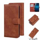 For Sony Xperia L4 Skin Feel Pure Color Flip Leather Phone Case(Brown) - 1