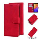 For Huawei Y5p Skin Feel Pure Color Flip Leather Phone Case(Red) - 1