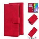 For Huawei Y6p Skin Feel Pure Color Flip Leather Phone Case(Red) - 1