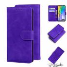 For Huawei Y6p Skin Feel Pure Color Flip Leather Phone Case(Purple) - 1