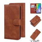For Huawei Y6p Skin Feel Pure Color Flip Leather Phone Case(Brown) - 1