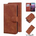 For Huawei P20 Skin Feel Pure Color Flip Leather Phone Case(Brown) - 1