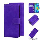 For Huawei P30 Skin Feel Pure Color Flip Leather Phone Case(Purple) - 1