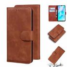 For Huawei P30 lite / nova 4e Skin Feel Pure Color Flip Leather Phone Case(Brown) - 1