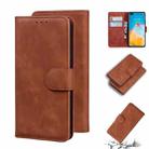 For Huawei P40 Skin Feel Pure Color Flip Leather Phone Case(Brown) - 1