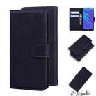 For Huawei Y6 2019 Skin Feel Pure Color Flip Leather Phone Case(Black) - 1