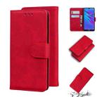 For Huawei Y6 2019 Skin Feel Pure Color Flip Leather Phone Case(Red) - 1