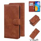 For Huawei P smart 2021 / Y7a Skin Feel Pure Color Flip Leather Phone Case(Brown) - 1