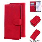 For Huawei P50 Skin Feel Pure Color Flip Leather Phone Case(Red) - 1