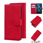 For Huawei nova 5T / Honor 20 Skin Feel Pure Color Flip Leather Phone Case(Red) - 1