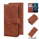 For Huawei nova 5T / Honor 20 Skin Feel Pure Color Flip Leather Phone Case(Brown) - 1