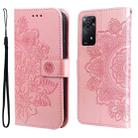 For Xiaomi Redmi Note 11 Pro 4G/Redmi Note 11 Pro 5G(Global)/Redmi Note 11E Pro 7-petal Flowers Embossing Pattern Horizontal Flip Leather Case(Rose Gold) - 1