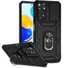 For Xiaomi Redmi Note 11 Global Sliding Camshield Holder Phone Case(Black) - 1