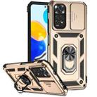 For Xiaomi Redmi Note 11 Global Sliding Camshield Holder Phone Case(Gold) - 1