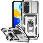 For Xiaomi Redmi Note 11 Global Sliding Camshield Holder Phone Case(Silver) - 1