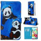 For Galaxy A71 Colored Drawing Pattern Plain Weave Horizontal Flip Leather Case with Holder & Card Slot & Wallet&Lanyard(Undersea Panda) - 1