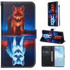 For Galaxy S20+ Colored Drawing Pattern Plain Weave Horizontal Flip Leather Case with Holder & Card Slot & Wallet&Lanyard(Fox) - 1