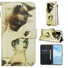 For Galaxy S20+ Colored Drawing Pattern Plain Weave Horizontal Flip Leather Case with Holder & Card Slot & Wallet&Lanyard(Cat Looking) - 1