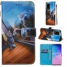 For Galaxy S20 Ultra Colored Drawing Pattern Plain Weave Horizontal Flip Leather Case with Holder & Card Slot & Wallet&Lanyard(Mirror Cat) - 1