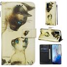 For Galaxy S20 Colored Drawing Pattern Plain Weave Horizontal Flip Leather Case with Holder & Card Slot & Wallet&Lanyard(Cat Looking) - 1