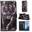 For Galaxy S20 Colored Drawing Pattern Plain Weave Horizontal Flip Leather Case with Holder & Card Slot & Wallet&Lanyard(Black and white Tiger) - 1