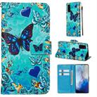 For Galaxy S20 Colored Drawing Pattern Plain Weave Horizontal Flip Leather Case with Holder & Card Slot & Wallet&Lanyard(Caring Butterfly) - 1