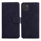 For Samsung Galaxy A03 166mm Skin Feel Pure Color Flip Leather Phone Case(Black) - 1