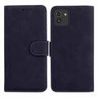 For Samsung Galaxy A03 164mm Skin Feel Pure Color Flip Leather Phone Case(Black) - 1