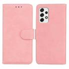 For Samsung Galaxy A33 5G Skin Feel Pure Color Flip Leather Phone Case(Pink) - 1