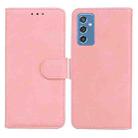 For Samsung Galaxy M52 5G Skin Feel Pure Color Flip Leather Phone Case(Pink) - 1