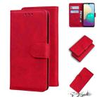 For Samsung Galaxy A02 / M02 Skin Feel Pure Color Flip Leather Phone Case(Red) - 1