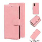 For Samsung Galaxy A03s 166mm Skin Feel Pure Color Flip Leather Phone Case(Pink) - 1