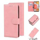 For Samsung Galaxy A42 5G Skin Feel Pure Color Flip Leather Phone Case(Pink) - 1