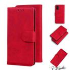 For Samsung Galaxy F52 5G Skin Feel Pure Color Flip Leather Phone Case(Red) - 1