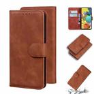 For Samsung Galaxy A71 5G Skin Feel Pure Color Flip Leather Phone Case(Brown) - 1