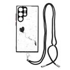 For Samsung Galaxy S22 Ultra 5G Starry Sky Epoxy TPU Phone Case with Neck Lanyard(Love) - 1