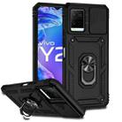 For vivo Y21 Sliding Camshield Holder Phone Case(Black) - 1