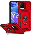 For vivo Y21 Sliding Camshield Holder Phone Case(Red) - 1