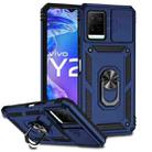 For vivo Y21 Sliding Camshield Holder Phone Case(Blue) - 1