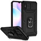 For Xiaomi Redmi 9A Sliding Camshield Holder Phone Case(Black) - 1