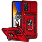 For Xiaomi Poco M4 Pro Sliding Camshield Holder Phone Case(Red) - 1